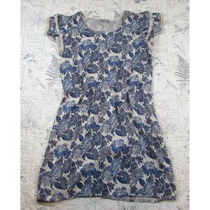 Luisa Perla Made Italy Crochet Trim Flutter Sleeve Linen shift Dress XL  X Large
